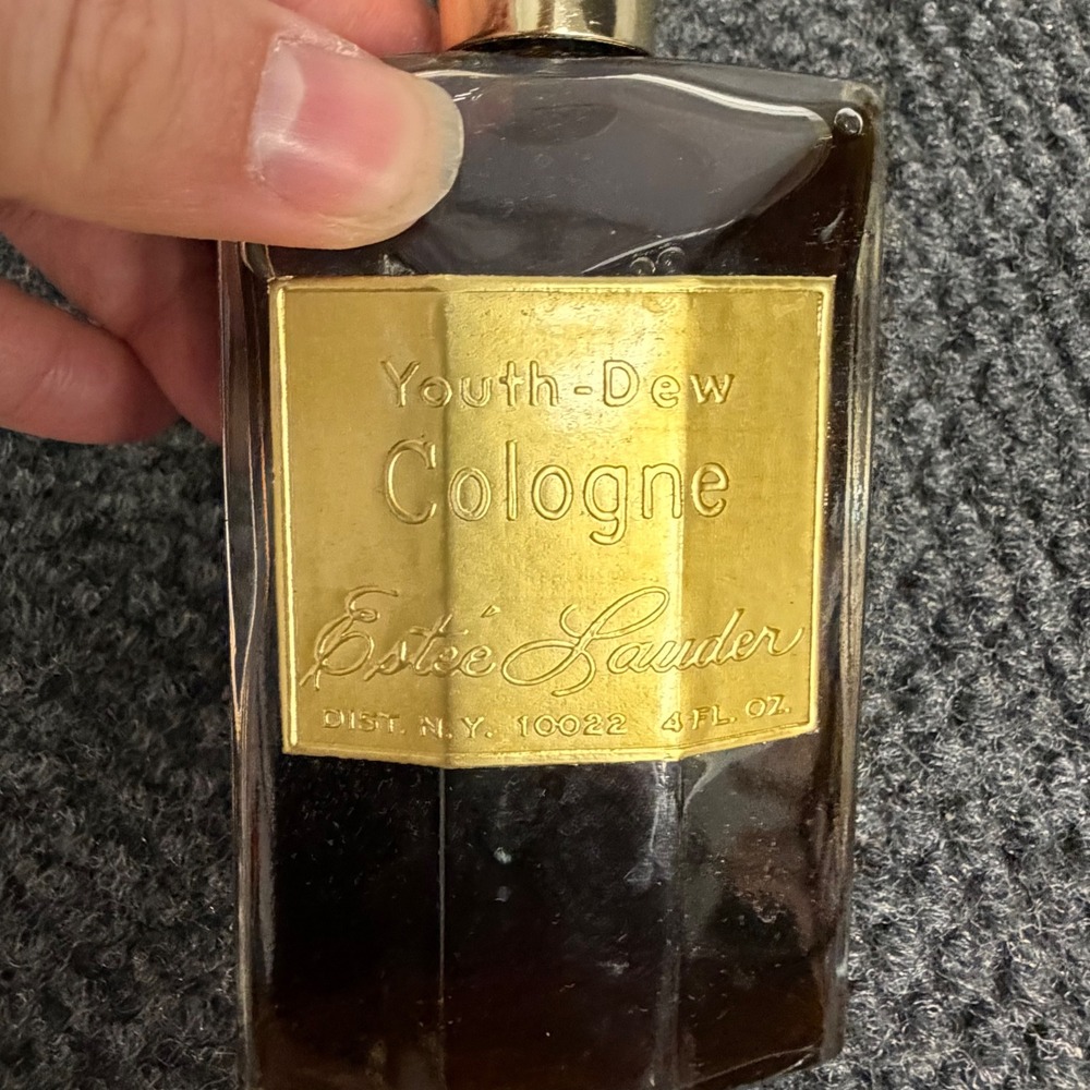 Vintage Estee Lauder Youth-Dew Cologne 4 fl oz Splash Bottle Gold Label Classic - Picture 2 of 3